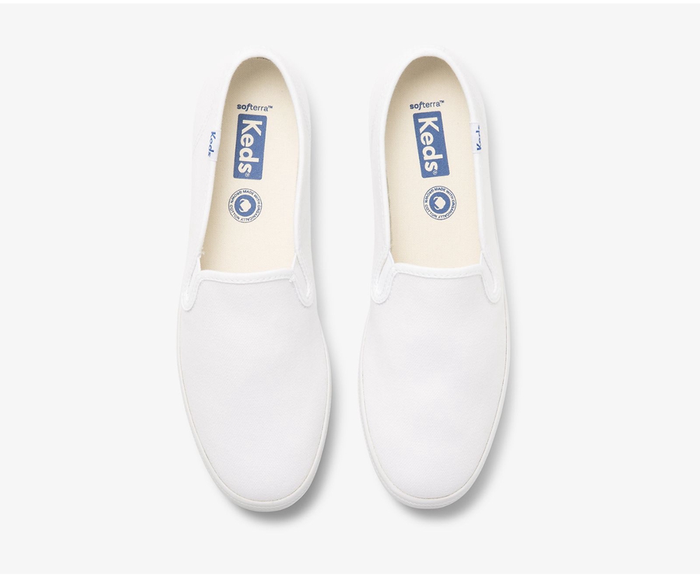 Slip Ons Keds Mujer Blancos - Champion Slip On Organic Cotton Lona - 5673-XURWV